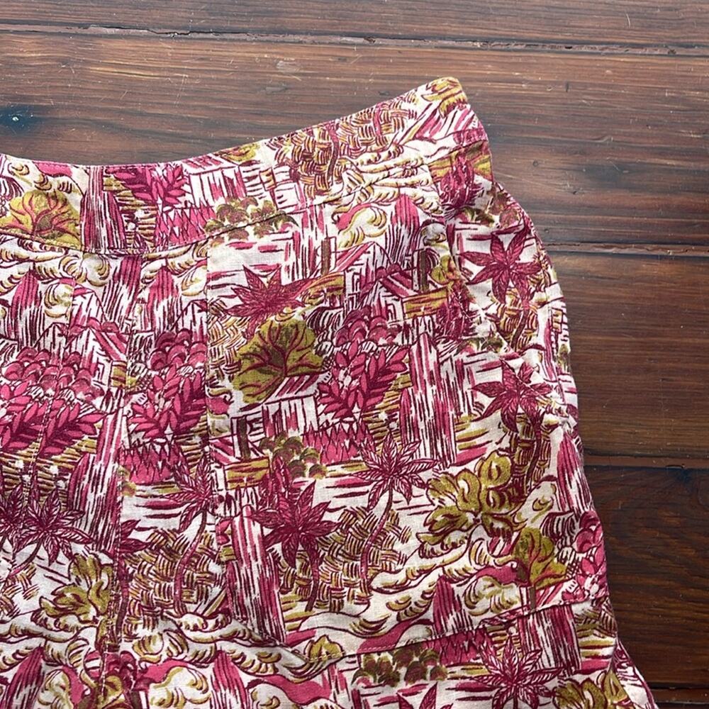 Joie 100% linen printed hi rise elastic waist pull on shorts sz S - Picture 2 of 6